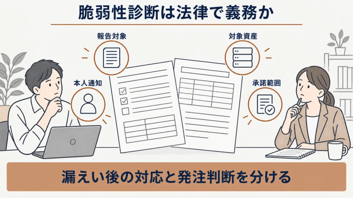 漏えい後の義務、平時の発注判断、版管理の関係を一枚で示す図