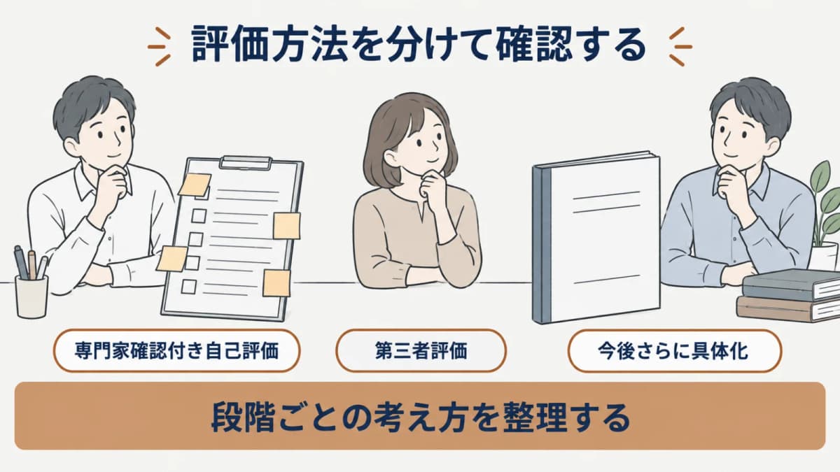 星の段階ごとに評価方法・要求事項・有効期間を分けて確認する図