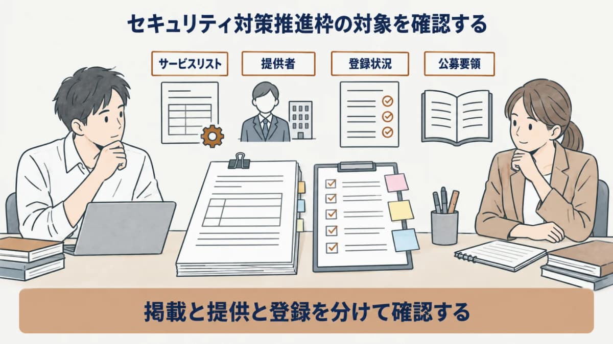 サービスリストと提供者と登録状況を分けて確認する図